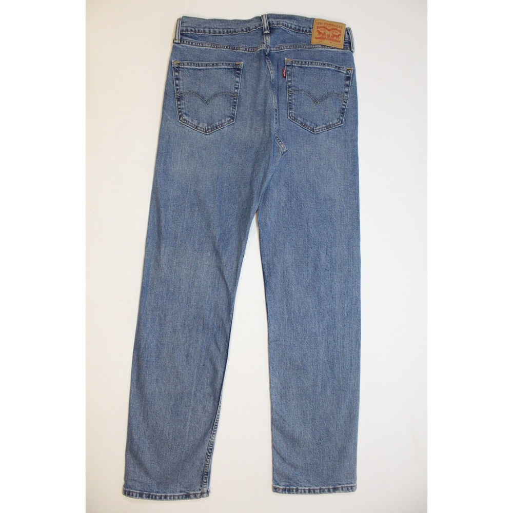 Levi Men's 505 Regular Fit Straight Leg Stretch Jeans 34x34 Light Wash - Picture 2 of 12